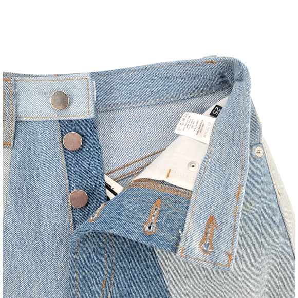 EB DENIM Patchwork Jean Shorts Sz‎ 25 | Upcycled Vintage Look Street Style - Picture 5 of 5